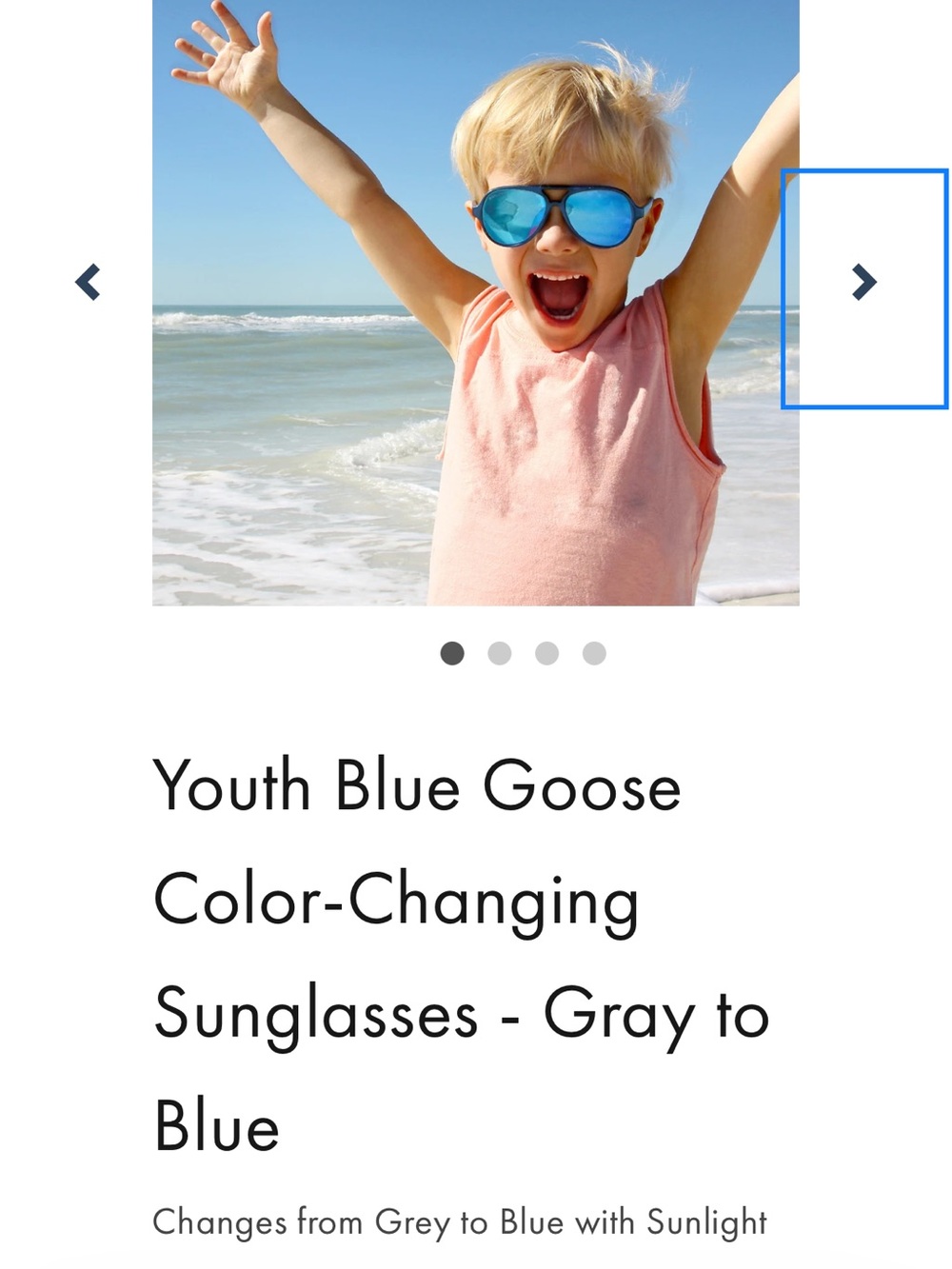 Del sol solize boys sunglasses color changing gray to blue
